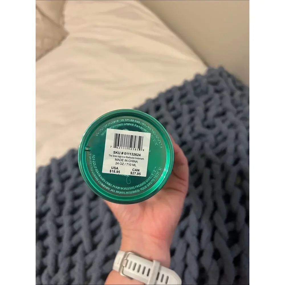 Starbucks Iridescent Emerald Green Tumbler with Yellow Straw